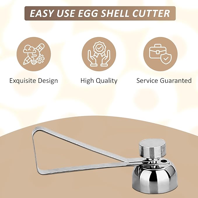 Stainless Steel Egg Toppers Cutter Egg Opener Tolls,Effortless Soft Egg Top Cutter Tool, Egg Separator Egg Slicer, Cracker, and Egg Topper Opener for Kitchen Accessories