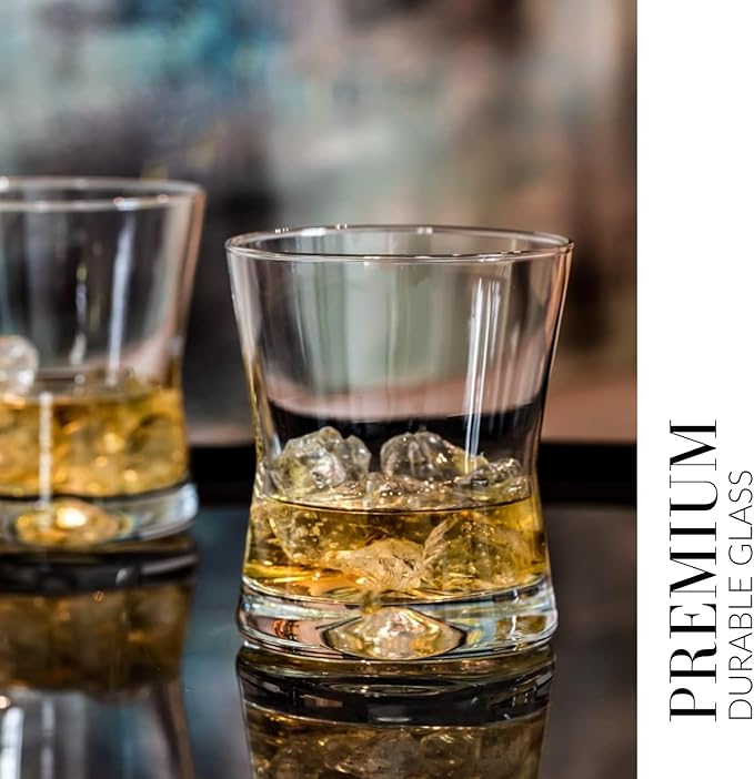 Krosno Whiskey Sour Glasses Old Fashioned Bourbon Cognac Brandy | Set of 6 | 9.8 oz | Cocktails Drinks Water Juice Scotch Irish Liquor Whisky | Made in Europe