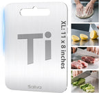 Saliva Titanium Cutting Boards for Kitchen, Cutting Board Double Sided Food Grade, Dishwasher Safe, No Blunt Knife, Chopping Boards with Handle for Meat, Fruit & Vegetable (11x8in)