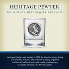 Heritage Pewter Florida State Double Old Fashion | Double Rocks Glass 14 OZ for Liquor | Expertly Crafted Pewter Glass