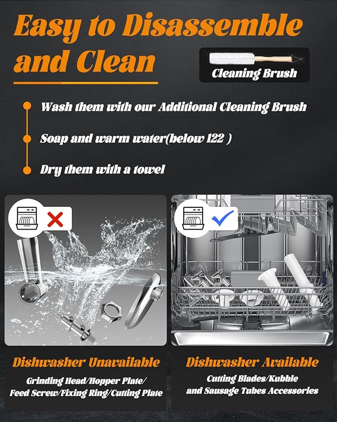 Electric Meat Grinder: [3500W Advanced Motor] [Ultra-Intelligent Thermal Protection] Upgraded Meat Grinder with 6 PCS Stainless Steel Blades&Grinding Plates, Sausage Stuffer Tubes&Kubbe (RED)