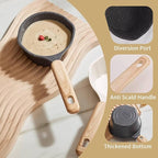 Mini Non Stick Sauce Pan,1.2 L Milk & Butter Warmer, Deep Pour Spout Pot for Heating Oil, Soup, Gravy & Baby Food Dishwasher Safe Cookware for All Stoves Black
