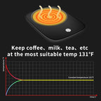 Misby Mug Warmer for Desk Use, Auto Shut Off, Gravity-Induction Warmer for Coffee Lovers - Christmas/Birthday Gift (Deep Black)