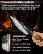 XINZUO 5.6 inch Paring Petty Knife,High Carbon 67 Layers Damascus Steel Fruit and Vegetable Small Kitchen Utility Knife,Burnt Wood Handle