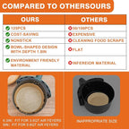 Vailnd 9inch Round Air Fryer Liners Disposable, 125PCS Non-Stick Parchment Paper Liners, Oil Resistant, Waterproof, Food Grade Baking Paper for 5-10 QT Air Fryer Microwave