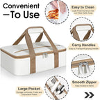 Insulated Casserole Carrier, Portable Casserole Carrier for Hot or Cold Food Lunch Tote Warmer or Cooler Bag, Lasagna Lunch Bag for Potluck Parties- Fits 9" x 13" Baking Dish-Beige