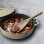 VOVOLY Cooking Spoon for Nonstick Cookwares, Silicone Spoon for Mixing, Scoop, and Scrape, Khaki,11"