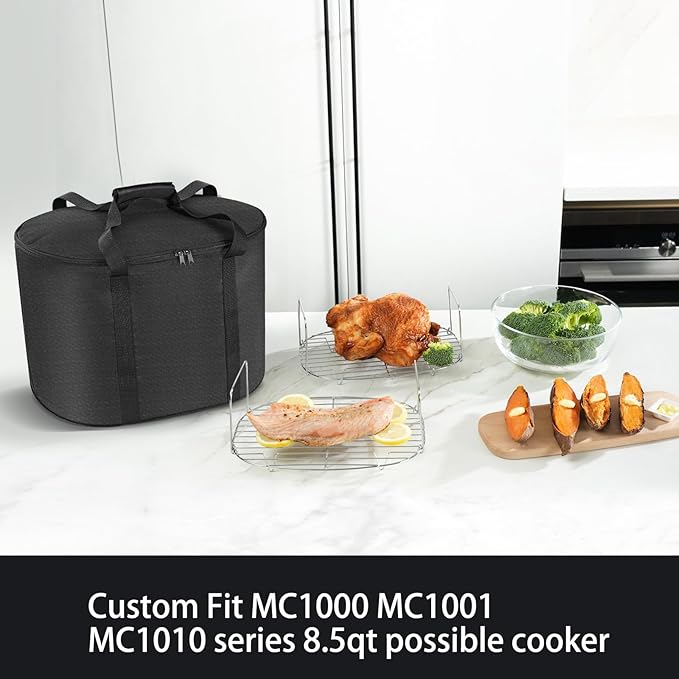 Insulated Slow Cooker Carrying Bag - Travel Bag Carrier Compatible with Ninja Foodi Possible Cooker Pro MC1000, MC1001 - Multi Cooker Carry Bag Accessories Fit From 8.5 Qt To 10 Qt Slow Cooker