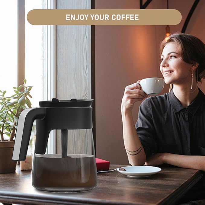 12 Cup Coffee Maker Carafe Replacement Pot Compatible with Ninja Coffee Maker CFP101 CFP201 CFP301 CFN601 CM401 CFP200 CFP250A CFP300 CFP305 CFP307 CFN602 CM400 CM401 CF090 CF091 CF092