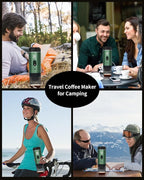 Portable Electric Espresso Machine, Travel Coffee Maker Brewer Compatible with Ground Coffee & NS Capsules (Green with LCD Screen)