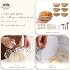 Natural Unbleached Banneton, Sourdough Bread Proofing Basket Kit, 6x 6 Inch Round Mini Basket with BreadMaking Baking Supplies Tools, Banneton Basket Gift Set - Primary Color