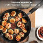 T-Fal Ultimate Hard Anodized Nonstick Fry Pan With Lid 10 Inch, Oven Broiler Safe 400F, Lid Safe 350F, Cookware, Kitchen, Home, Versatile Frying Pan, Skillet, Pots and Pans, Dishwasher Safe, Black