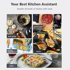 Joydeem JD-376B Electric Food Processor,Meat Grinder with Garlic Peeler,Vegetable Fruit Chopper with 3 Stainless Steel Bowls,Blue