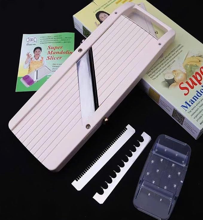 Professional Mandoline Slicer for Kitchen, Wide Vegetable Cutter with 4 Stainless Steel Blades