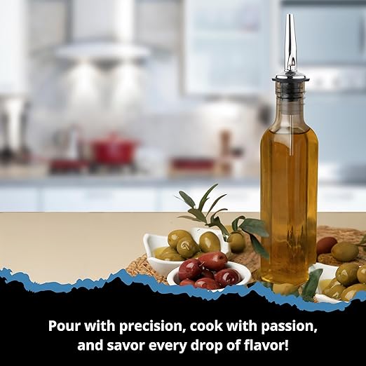 FSE Tapered Pourer Set (Pack of 12), Stainless Steel Design, Reusable, Provides Precise Mess-Free Pouring, Perfect for Spirits and Syrups, Ideal for Bars and Kitchens