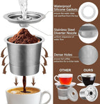 2 Pack Reusable K Cups Coffee Pods for Keurig 1.0, Stainless Steel Refillable K Cup Metal Coffee Filter with Scoop & K Cup Cleaning Brush, BPA-Free, Eco-Friendly