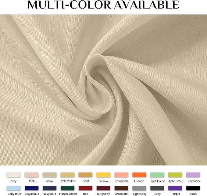 Softalker Square Tablecloth, Waterproof & Stain Resistant Square Table Cloths Wrinkle Free Fabric Washable 210GSM Polyester Table Cover for Dining/Party/Outdoor - 54 x 54 inch,Khaki