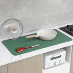 Silicone Dish Drying Mat for Multiple Usage,Easy clean,Eco-friendly,Heat-resistant Silicone Mat for Kitchen Counter or Sink,Refrigerator or Drawer Liner Green 5XL 36inches x 18inches