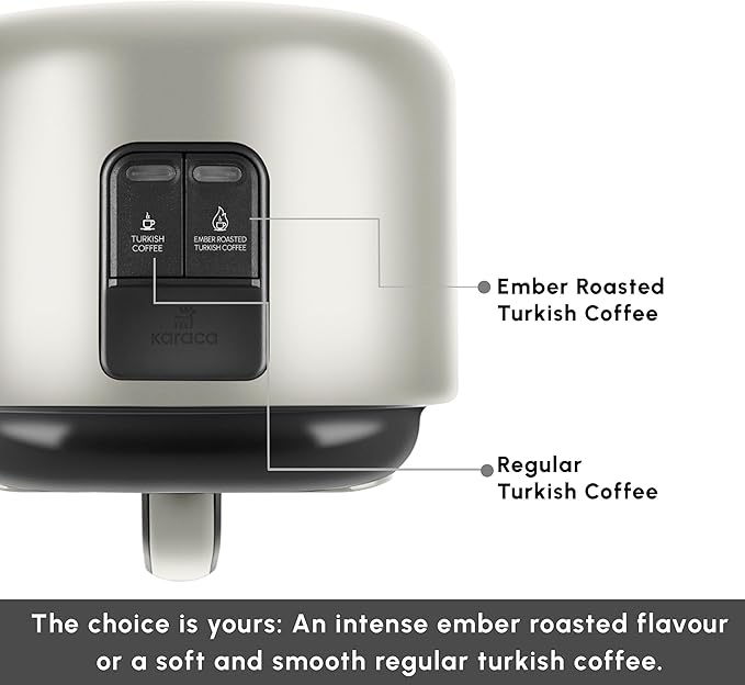 KARACA Hatır Turkish Coffee Maker, 5 Cups Electric Turkish Coffee Machine with Ember Mode, Automatic Temperature Control, Overflow Protection, Audible & Visual Alerts, Cream