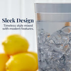 US Acrylic Cafe Plastic Reusable Tumblers (Set of 16) 20-ounce Water Cups in Grey | Value Set of Restaurant Style Drinking Glasses, Stackable, BPA-free, Made in the USA | Top-rack Dishwasher Safe