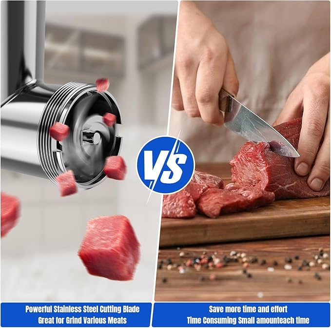 Stainless Steel Meat Grinder Attachments for Mixers, Meat Grinder, Sausage Stuffer, Perfect Grinder Attachment, Dishwasher Safe