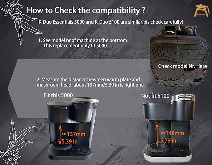 Replacement for KEURIG K-DUO Essentials 5000 & 5500 12 Cups Glass Coffee Carafe (not Fit K-Duo 5100 Model), Fit with Keuirg coffee pot replacement