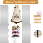 4 Pc 9 Inch Stainless Steel Cake Scraper Cake Decorating Tools Edge Side Jagged Wave Double Sided Patterned Comb Metal Cake Carving Smoothing Cream Pastry Baking