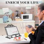 JOGREFUL Cookbook Stand, Cast Iron Heavy-Duty Recipe Book Holder, Kitchen Vintage Recipe Book Holder, Reading Rest Holder for Easel/Counter/Books/Magazine/iPad/Bible, Classic Black