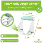 Spring Chef XL Stainless Steel Pastry Cutter Tool for Baking - Heavy Duty Dough Blender - Butter & Dough Cutter Tool with Sharp Blades - Pastry Blender for Easy Mixing - Dishwasher Safe - Mint