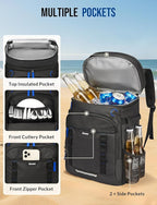 Backpack Cooler Insulated Leak Proof 36/40 Cans Large Capacity Soft Insulated Cooler Bag Lightweight Lunch Backpack for Men Women Work Travel Beach Camping Picnic Hiking - Black