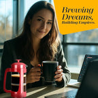 ESPRO P3 French Press Coffee Maker – Patented Double Micro-Filter for Grit-Free Brew, Heat Resistant thicker Borosilicate Glass Coffee press – Red (32oz)