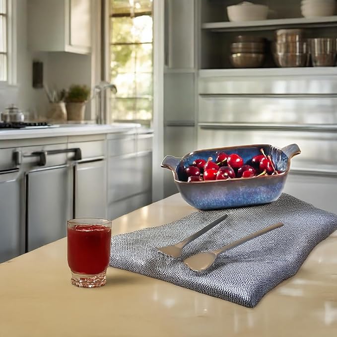 Ceramics Au Gratin baking Dishes Set of 4, Baking Tray Bake ware, 10.5 oz Ramekins, for Pie Pan, Appetizer, Tart, Dessert, Quiche, Oven Small dish, individual dishes, Square 7.3 Inch