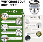 P&P CHEF 4-In-1 Stainless Steel Colander with Bowl Set, Rotatable Strainers for Kitchen, Fruit Cleaner, Washing Fruit & Draining Pasta, Mixing Bowl and Lid with Grater for Salad, Black
