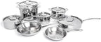 BergHOFF Professional Tri-ply 18/10 Stainless Steel 13Pc Cookware Set With Matching Lid Safe Grip Handle Induction Cooktop Measurement Markings Inside Fast & Even Heat Oven Safe Dishwasher Safe