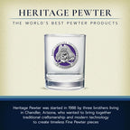 Heritage Pewter East Carolina Double Old Fashion | Double Rocks Glass 14 OZ for Liquor | Expertly Crafted Pewter Glass