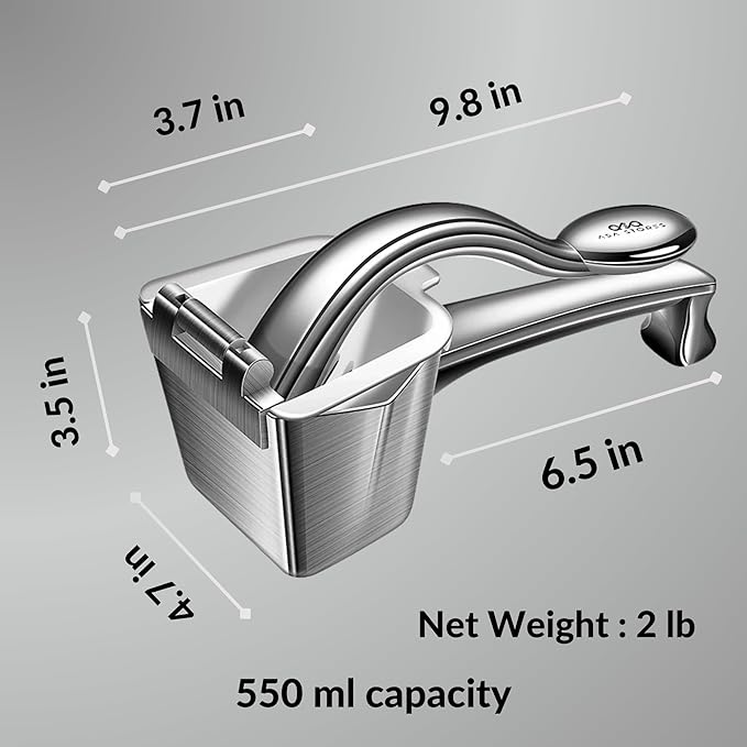 Heavy Duty Manual Lemon Squeezer - ASA ASA STORES 9.8'' Stainless Steel Rust Proof-Ergonomic Handle Citrus Juicer Oranges,Easy Extraction-Seed Catcher Pour Spout-Easy To Clean-Garlic Press-Nutcracker