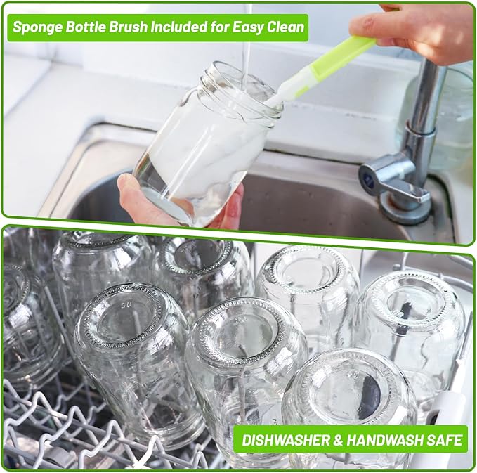 12 oz Glass Mason Jars With Lids 20 Pack,Reusable 350ml Round Canning Jars With Silver Separable Lids for Jam,Fruits Storage,Honey,Beverages and Wedding Favors(12 fl. oz, Set of 20)