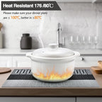 Placemats Set of 4 - Washable Easy Clean Vinyl Placemats - Heat Resistant PVC Place Mats for Dining Table - (Black and Gray, 4)