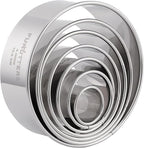 Cookie Cutters Set, 7 Pc. Kit, Measuring 1'', 1.5'', 2'', 2.5'', 3'', 3.5'', and 4'', Round Metal Baking Rings for Pastry, Biscuits, and Dough Cutting, Heavy Duty and Reusable, Multiple Sizes