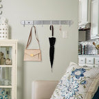 Coat Hook Rack Wall Mounted - Sagmoc Towel Hook Rail with 6 Round Hooks/16-inch/304Stainless Steel Brushed Nickel/Super Easy Installation/Rust and Water Proof/Perfect Home Storage & Organization