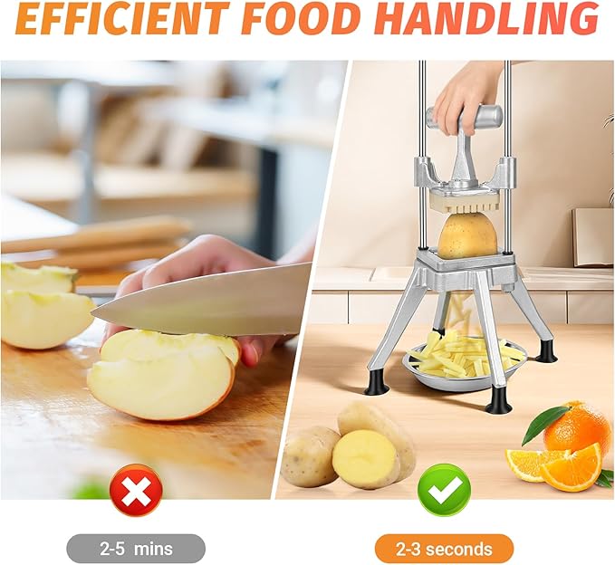 Commercial Vegetable Chopper Dicer w/3 Replacement Blades Onion Dicer Commercial Heavy Duty Vegetable Fruit Chopper Stainless Steel French Fry Cutter