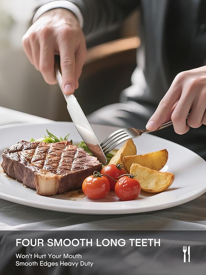 Silverware Set, 40 Piece Food-Grade Stainless Steel Flatware Set for 8, Rust-proof Mirror Polished Cutlery Utensil Set Include Knives Forks Spoons for Kitchen Restaurant,Dishwasher Safe