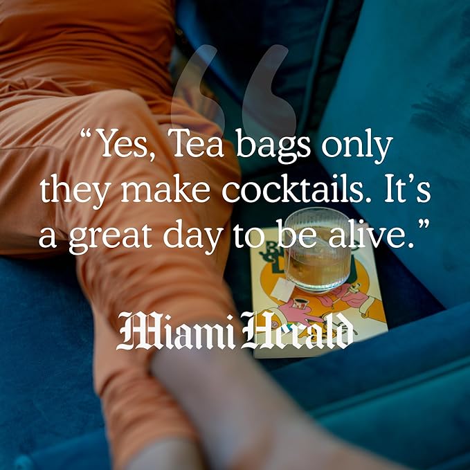 SAYSO Skinny Cardamom Paloma | The Original Craft Cocktail Tea Bag Mixer | Organic, Certified Gluten-free, Non-GMO |< 15 Cal, 0g Sugar, Steep in Cold Water & Spirits, For a Perfect Mocktail, 8 count