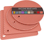 4 Pack Trivets for Hot Dishes, Silicone Pot Holders Hot Pads for Kitchen, Silicone Trivets for Hot Pots and Pans, Hot Plates to Protect Table Quartz Countertops Heat Resistance to 450°F, Nordic Orange