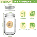 Wide Mouth Mason Jars 32 oz with Airtight Lids and Bands, 12 Pack Quart Canning Jars, Clear Glass Mason Jars for Canning, Pickling, Preserving, Meal Prep, DIY Projects