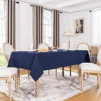 Softalker Rectangle Tablecloth, Waterproof & Stain Resistant Table Cloths Wrinkle Free Fabric Washable 210GSM Polyester Table Cover for Dining/Party/Outdoor - 90 x 156 inch,Navy Blue