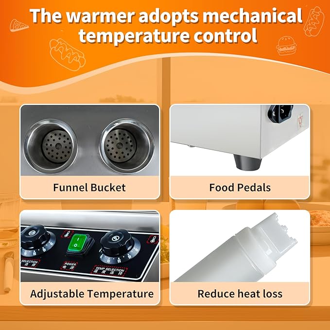 YOOKTEN Electric Sauce Bottle Warmer, 0.68x2 Qt Commercial Hot Fudge Warmer Hot Chocolate Warmer and Dispenser Nacho Cheese Warmer,86-185℉Sauce Warmer Dispenser,Double Bottles Nacho Cheese Warmer