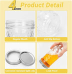 12 oz Glass Mason Jars, 15 Pack Regular Mouth Glass Canning Jars with Silver Aluminum Lids and Bands, Airtight Jam Jars for Food Storage, Pickling, Fermenting, Honey, Jelly, DIY Candles Decor