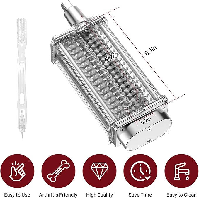 Meat Tenderizer for Kitchenaid Mixer, For Kitchen Aid Meat Tenderizer Attachment for Kitchenaid Stand Mixer, Fully Transparent Food Grade Plastic Cover by Hozodo