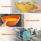 Homienly 9.6 inch Serving Bowls, Large Serving Dishes for Wedding Parties, 60 Oz for Salad, Side Dishes, Pasta, Oval Shape, Microwave & Dishwasher Safe, Set of 4, Multi Color